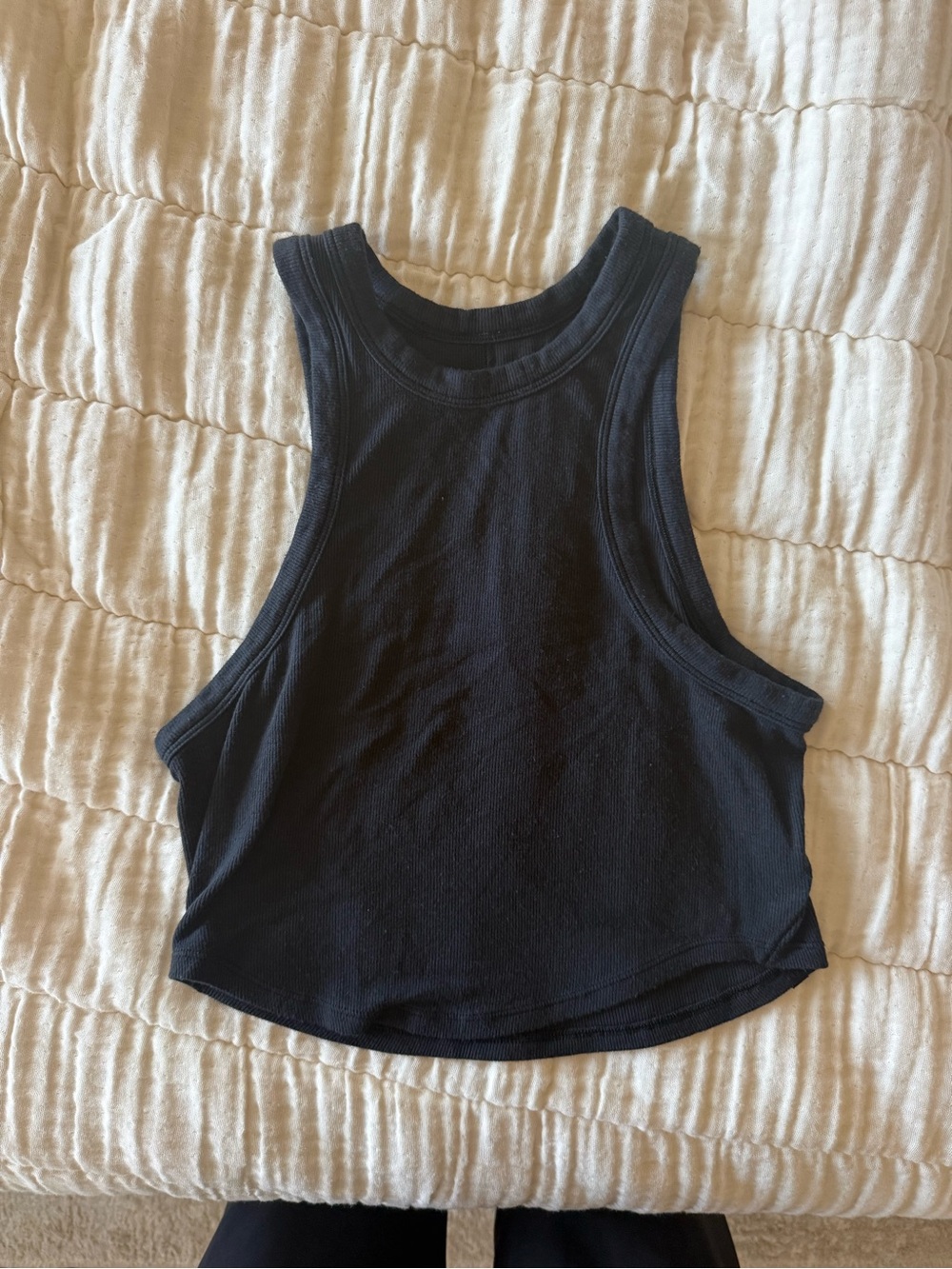 lululemon athletica Black Ribbed Crop Tank